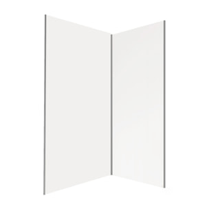 Lot 2 panneaux muraux aluminium Blanc 80 et 120 x 250 cm avec profilés chrome - WALL'IT