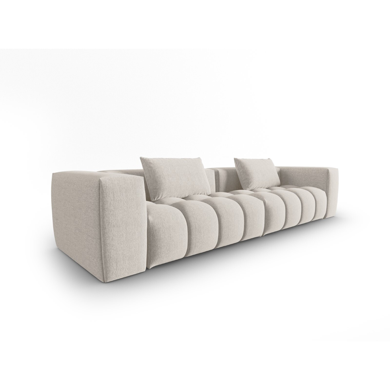 Canapé modulable "Lorella" 5 places en tissu structurel beige