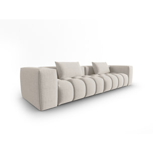 Canapé modulable "Lorella" 5 places en tissu structurel beige