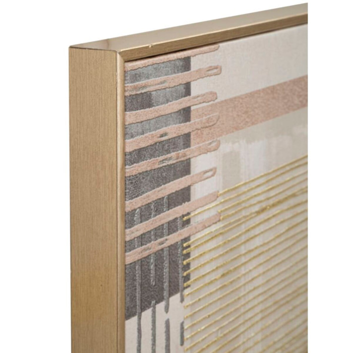 STAMPA DIPINTA SU TELA LIGNES C/CORNICE -B- CM 60X3X60