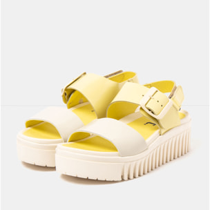 Sandalia de cuña 1578 MULTI PALE YELLOW-CREAM/BRIGHTON color Pale yellow-cream