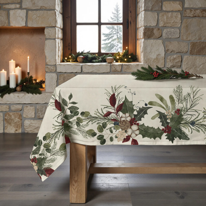 Nappe en résine Anti-tâches Christmas Muerdago