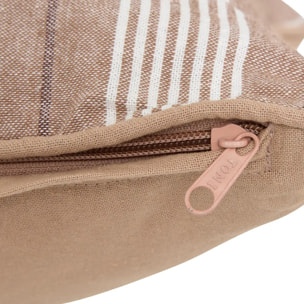 Coussin Groove 58x38cm rayé beige lin