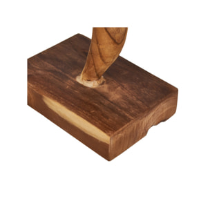 Sculpture fleur H. 30 cm en racines de teck bicolores avec socle – GINA