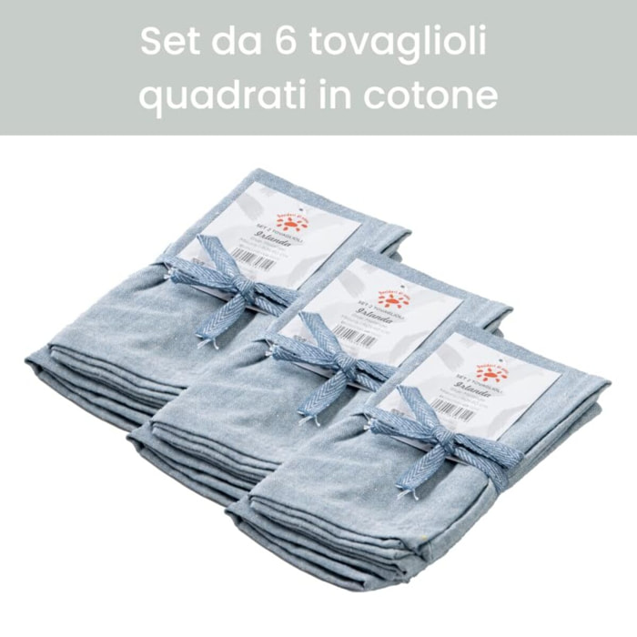 Intrecci – Set 6 tovaglioli in puro cotone 40x40 cm
