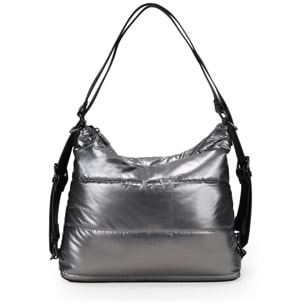 Bolso mochila plomo con acolchado