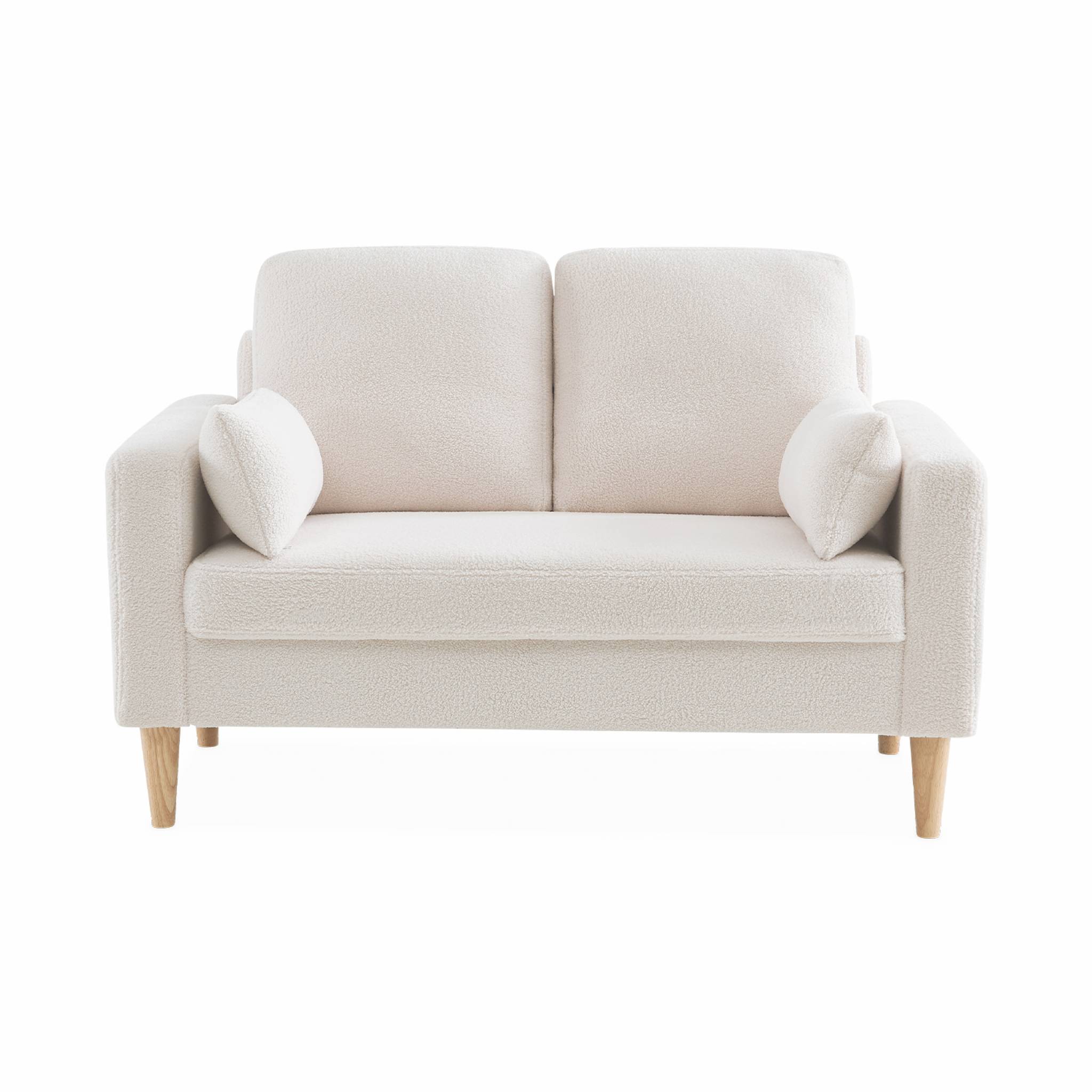 Canapé 2 places bois d'hévéa bouclette BJORN BOUCLETTE