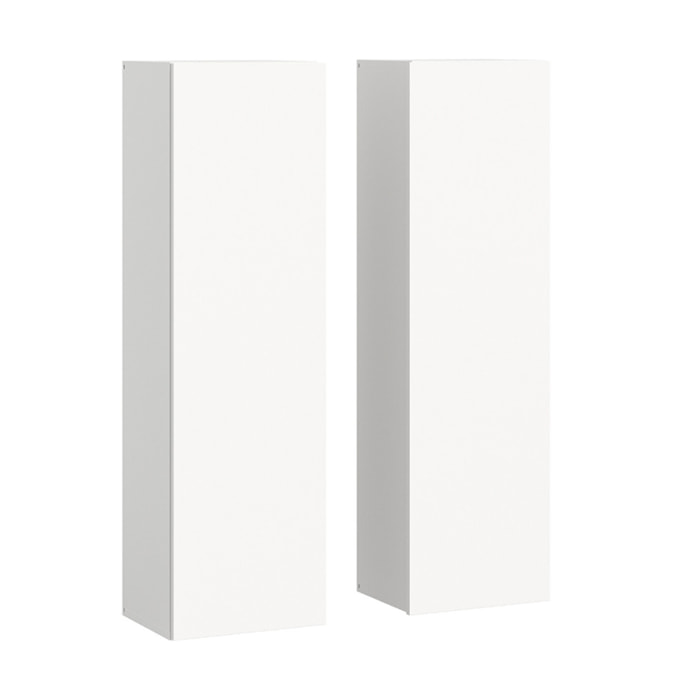 Ethan – 2 armoires murales – blanc - 110 cm - Bois / Blanc