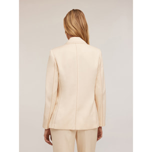 Motivi - Blazer de tela con pespuntes en contraste - Beige