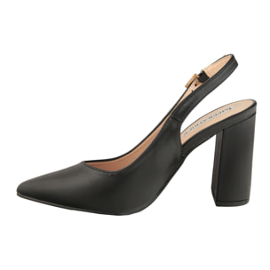 Dècolletè slingback con tacco alto quadrato