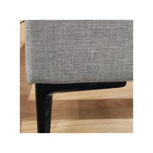Lit 140 x 190 cm contemporain en tissu gris - LUCERNE