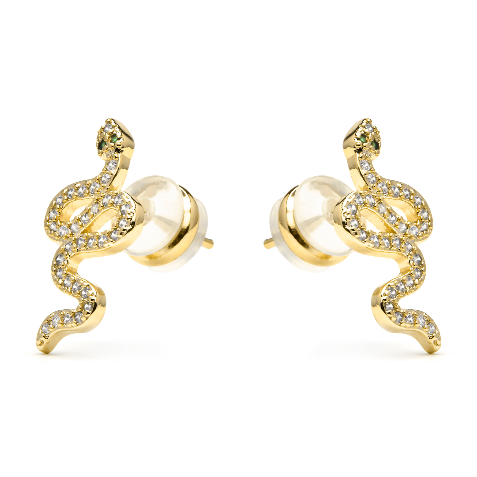 Pendientes acabado oro amarillo de 18k y Circonita Brillante