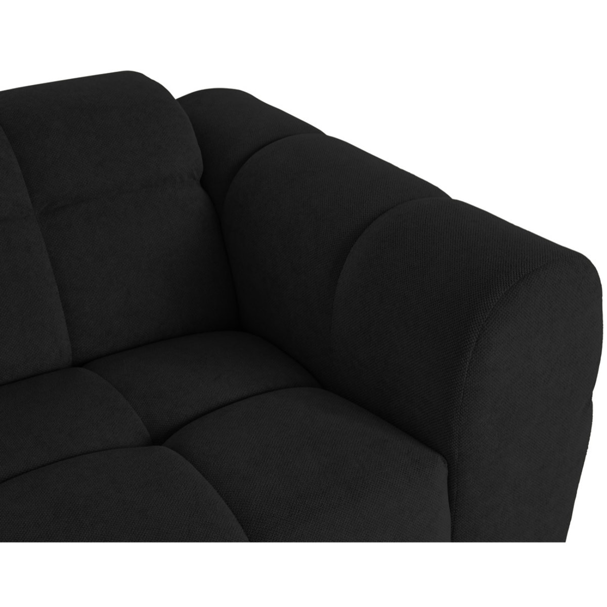 Ray - Ensemble de canapés droits 2+3 places tissu texturé - Noir