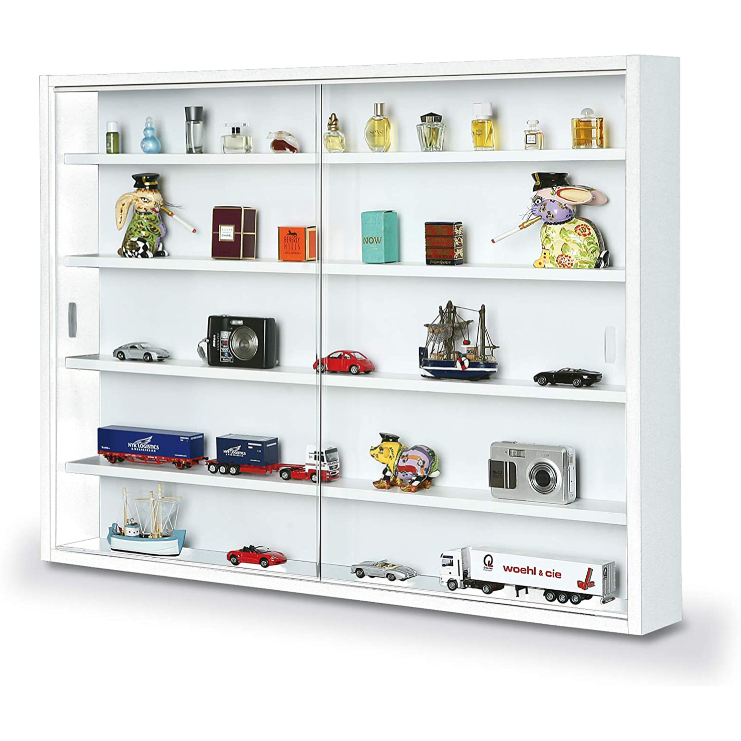 Vetrina con ripiani interni, 60 x 80 x 10, Bianco