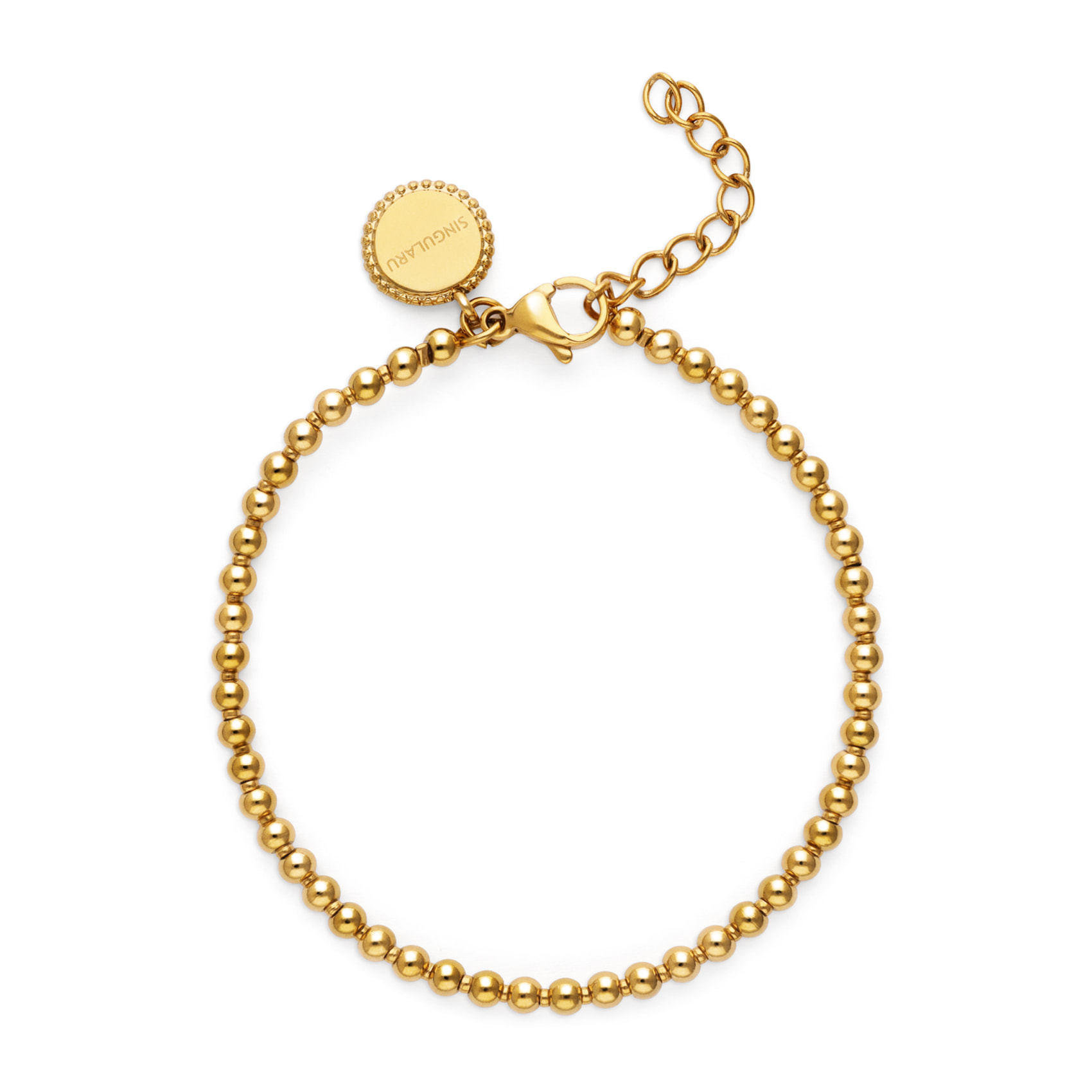 Pulsera Rosario Acero Baño Oro
