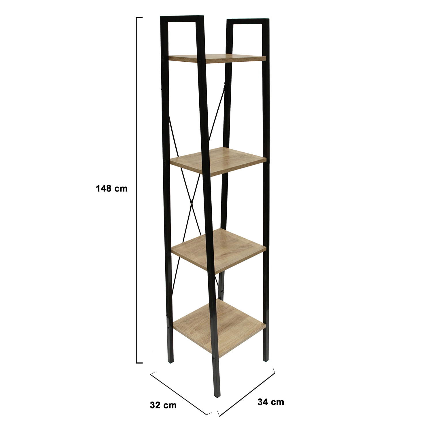Etagere Bois Et Metal 148x34x32