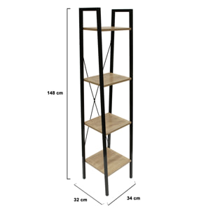 Etagere Bois Et Metal 148x34x32