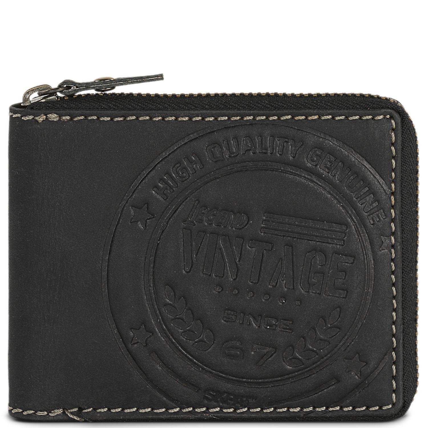 Cartera Hombre Piel Skpat Vintage Negro