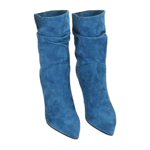 Ankle boots avio in camoscio, tacco 10 cm