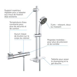 GROHE Precision Feel Ensemble de douche thermostatique Chromé 34791000