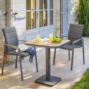 Table de jardin bistro Tyla Acacia & Graphite
