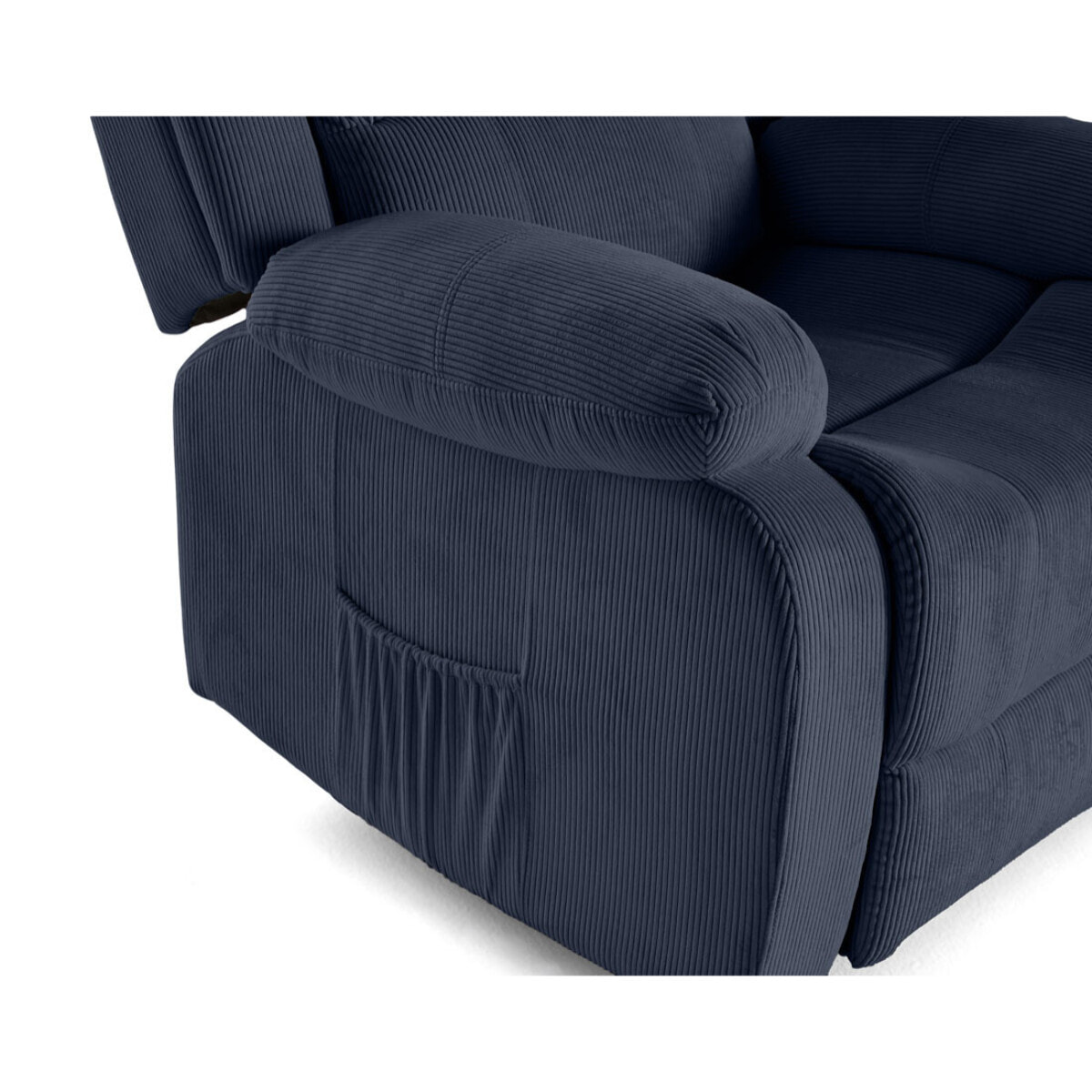 Armand - fauteuil relax électrique en velours côtelé - Bleu marine
