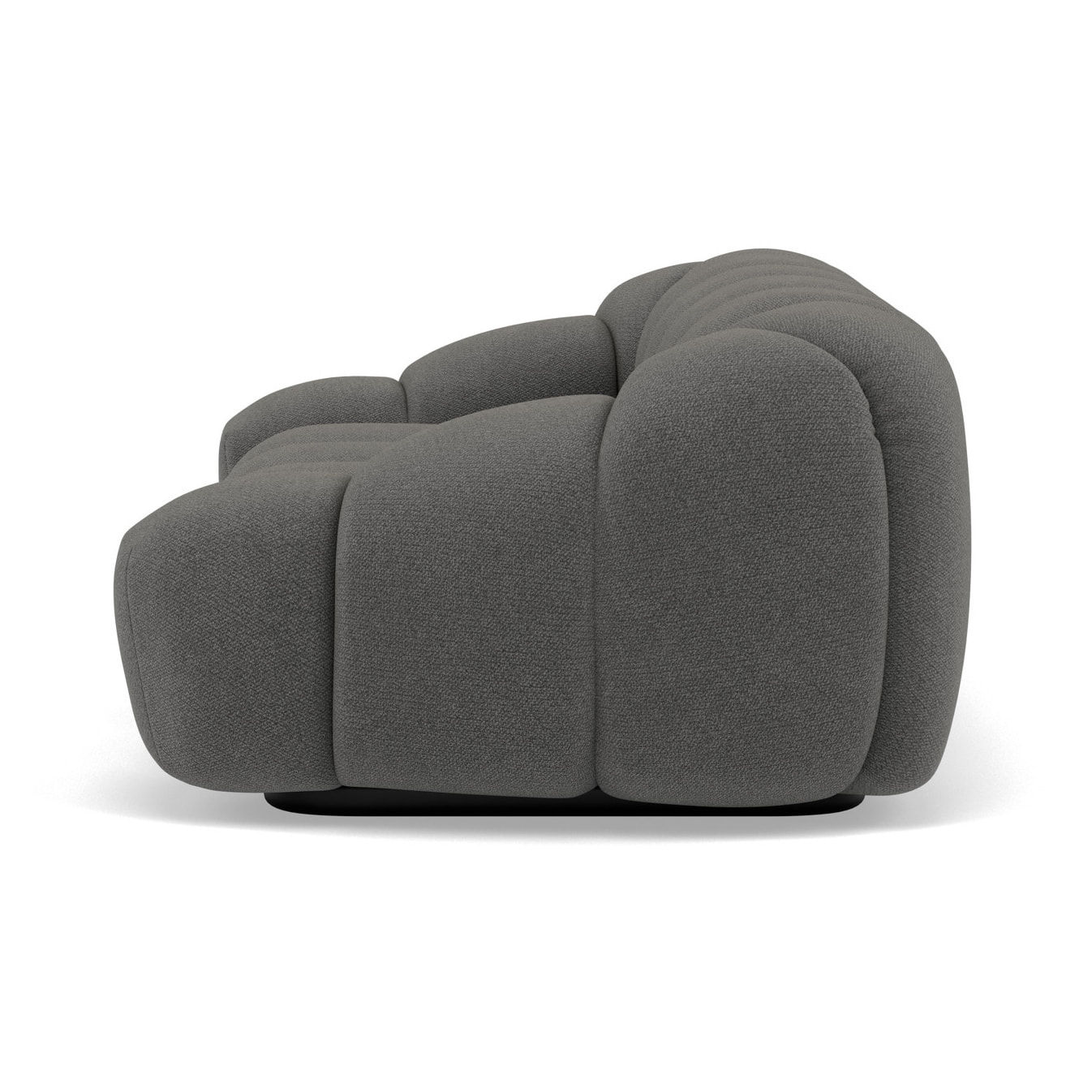 Ava - canapé 3 places bubble en velours texturé - Gris