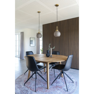 Set 2 sedie da pranzo girevoli Monaco in ecopelle nera con gambe nere
