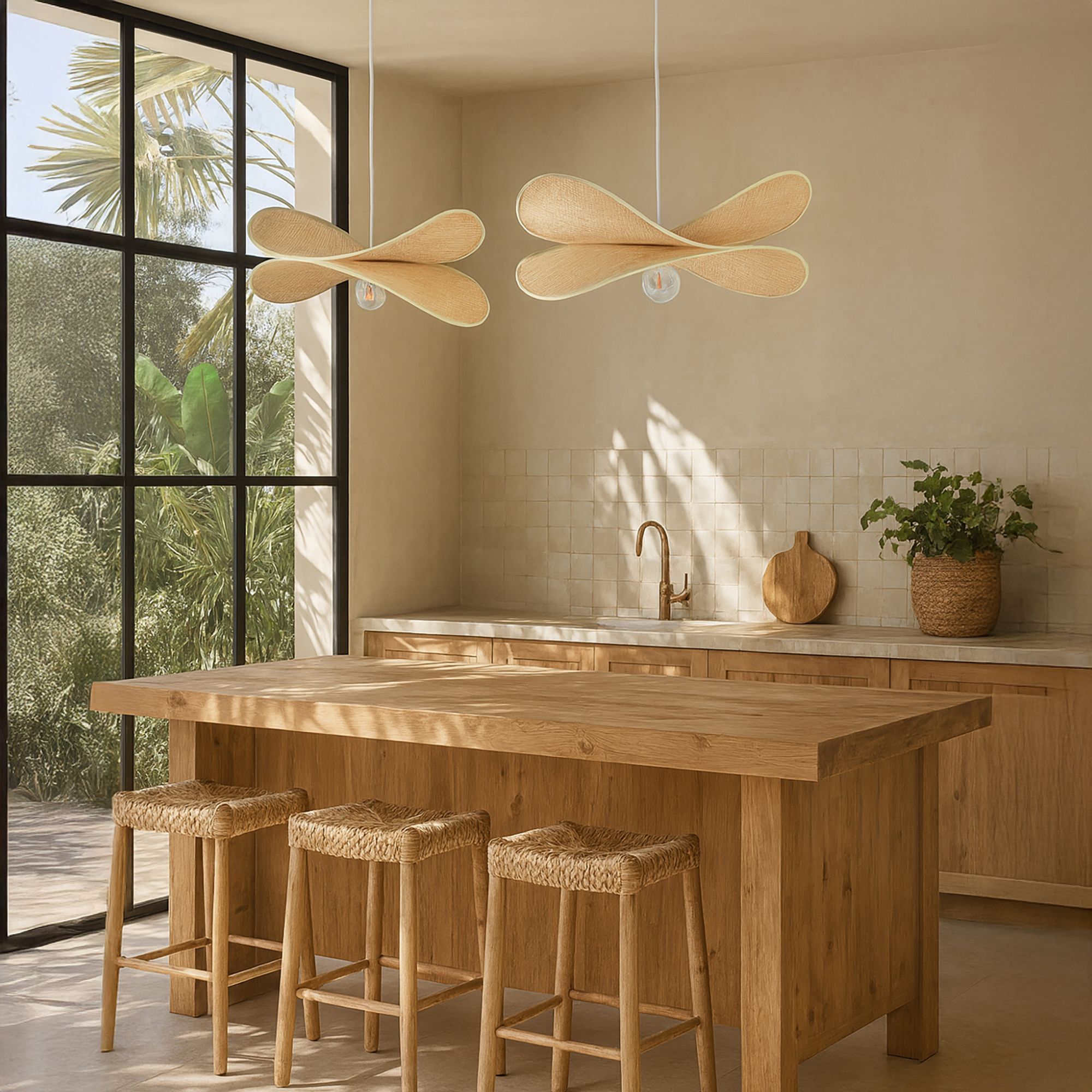 Suspension aérienne en bambou d60cm LUCIOLE