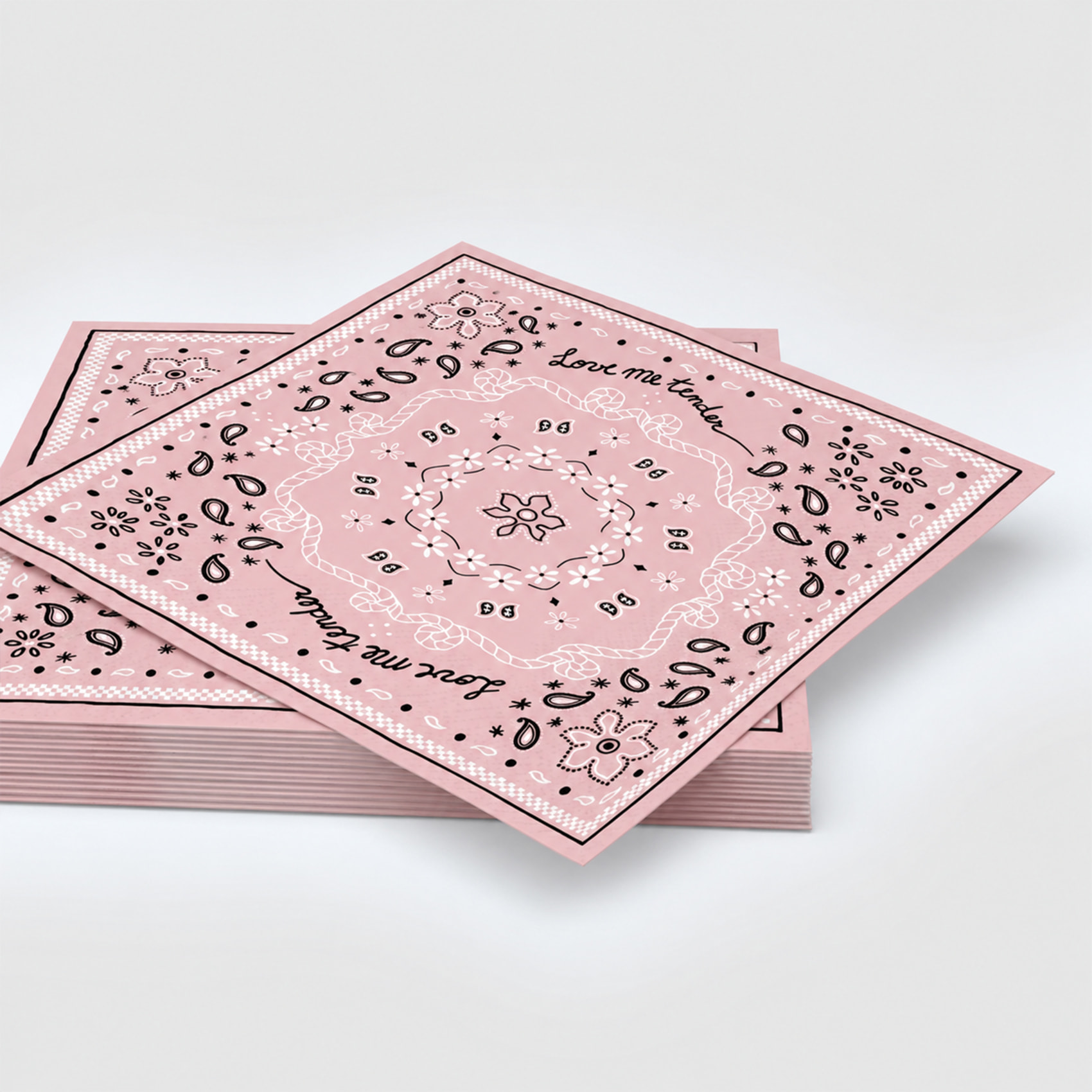 Lot de 20 serviettes papier bandana - Rose