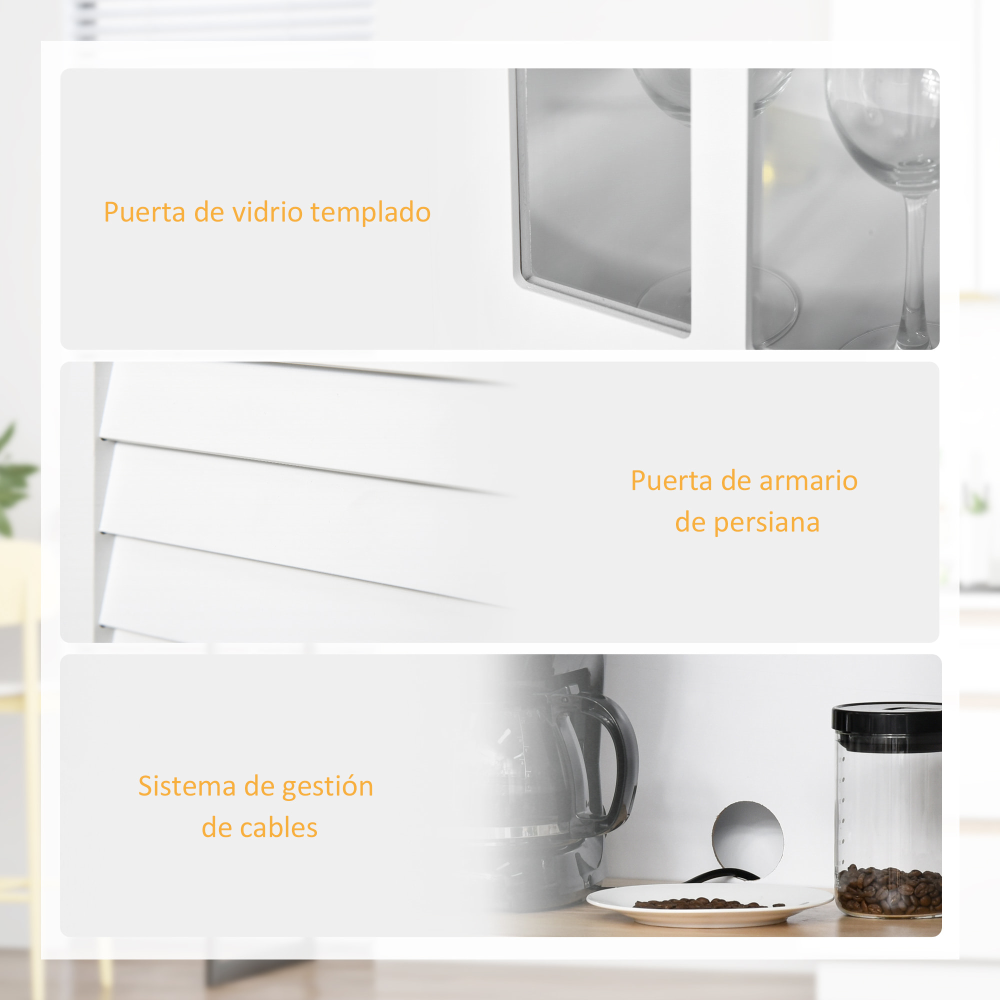 Alacena Cocina de MDF, Madera de Caucho 68x39,5x170cm Blanco