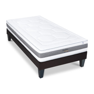 Ensemble Matelas Sublime & Sommier KIT15, 22 cm, Mémoire de Forme, technologie Tri-Lattes, Soutien Mi-Ferme