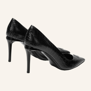 PHILIPP PLEIN Cocco Print Decolette Mid Heels Hexagon 9