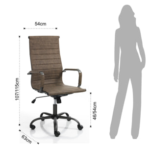 Tomasucci Fauteuil de bureau TASK OLD MARRON