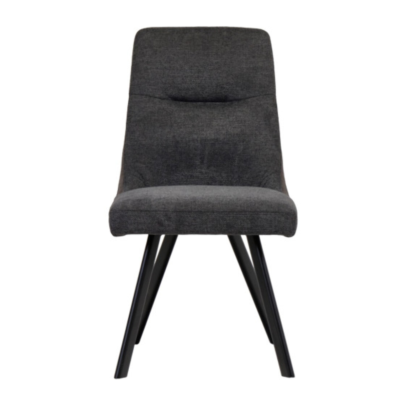 Chaise en tissu chiné avec liseré & pieds en métal - DENIZA
