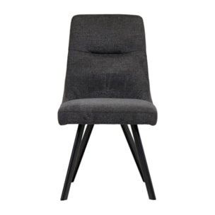 Chaise en tissu chiné avec liseré & pieds en métal - DENIZA