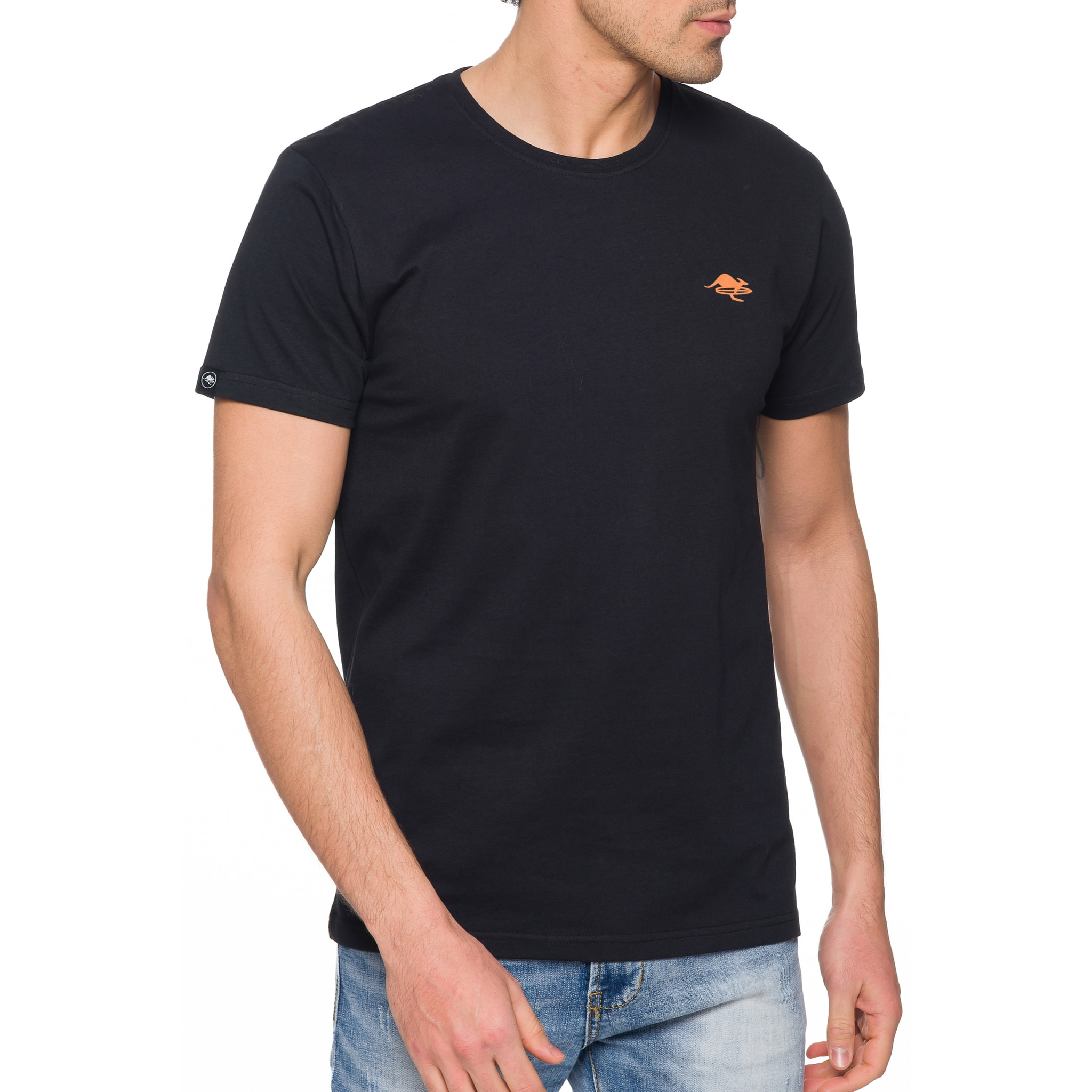 Camiseta de algodón 150 gr Hot Buttered Lizard Negro y logo naranja