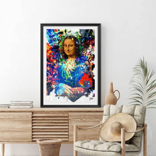 Affiche graffiti Affiche illustration joconde Affiche + cadre en bois - Noir
