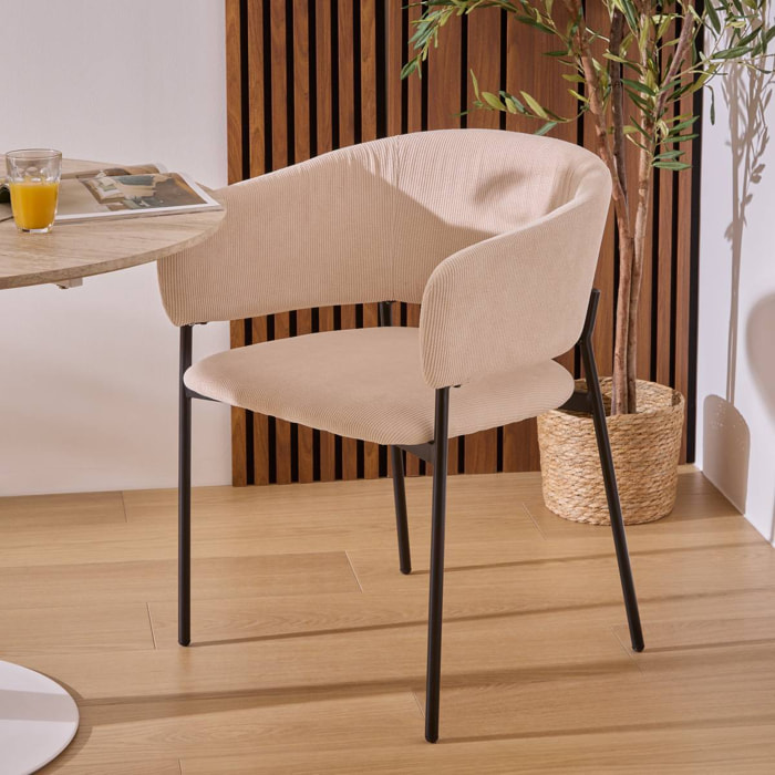 Lot Fauteuils "Solea" beige L59xp55xH78,5cm