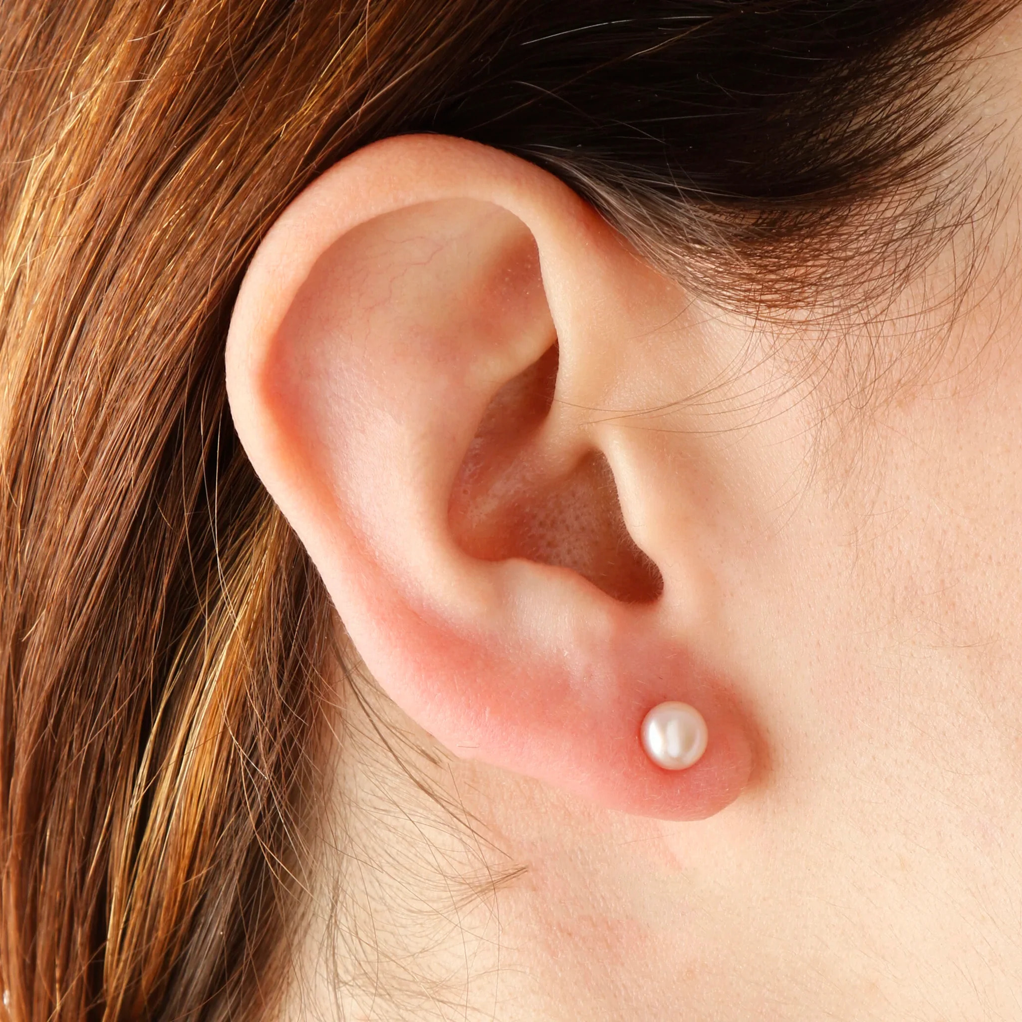 PERLAVIVA - Orecchini a Bottone con Perle Coltivate d'Acqua Dolce Grigie Ø 6/6.5mm