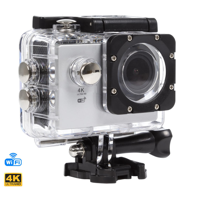 Fotocamera sportiva Garrix 4K con WIFI, batteria da 900 mAh e impermeabile fino a 30 m con custodia impermeabile.