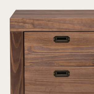 Commode Nador -bois massif d'araucaria-couleur kokoa 105 x 85 x 45 cm