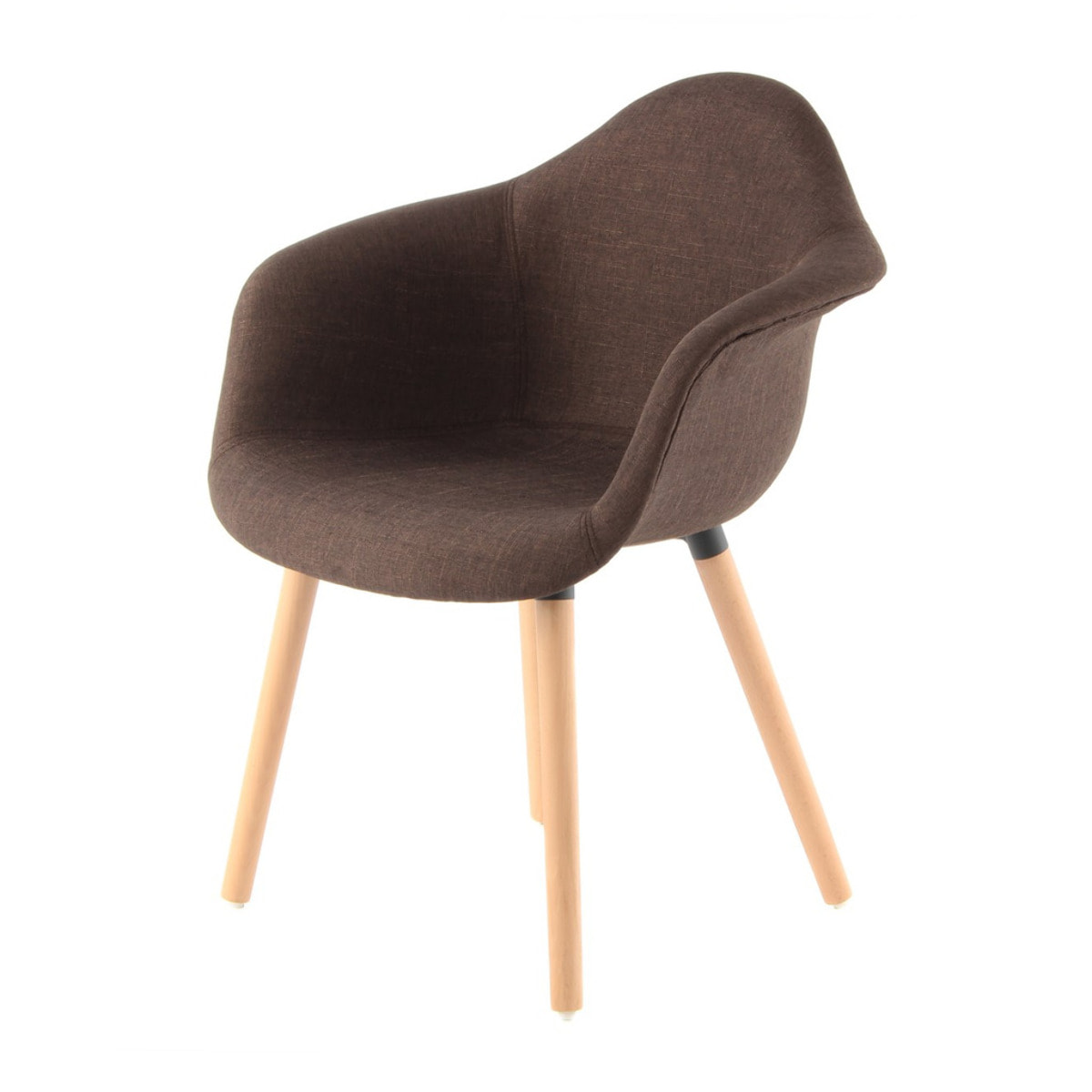 Set 2 Poltroncine Winston in Legno di Faggio e Tessuto Beige