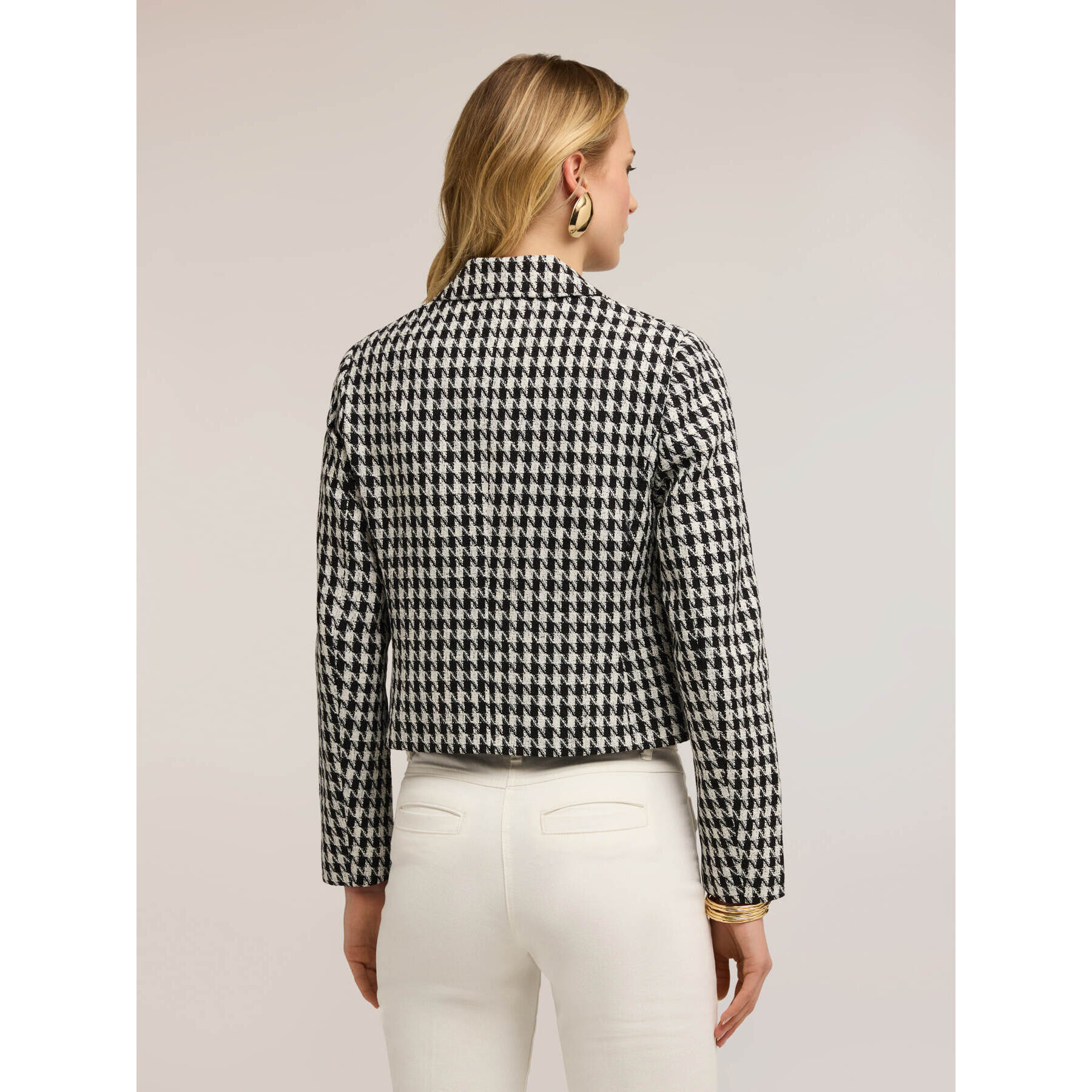 Motivi - Chaqueta corta pata de gallo - Negro