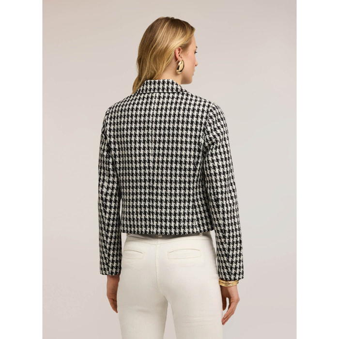 Motivi - Chaqueta corta pata de gallo - Negro