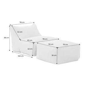 Chauffeuse et repose pied extérieur oléfine  PLUMA