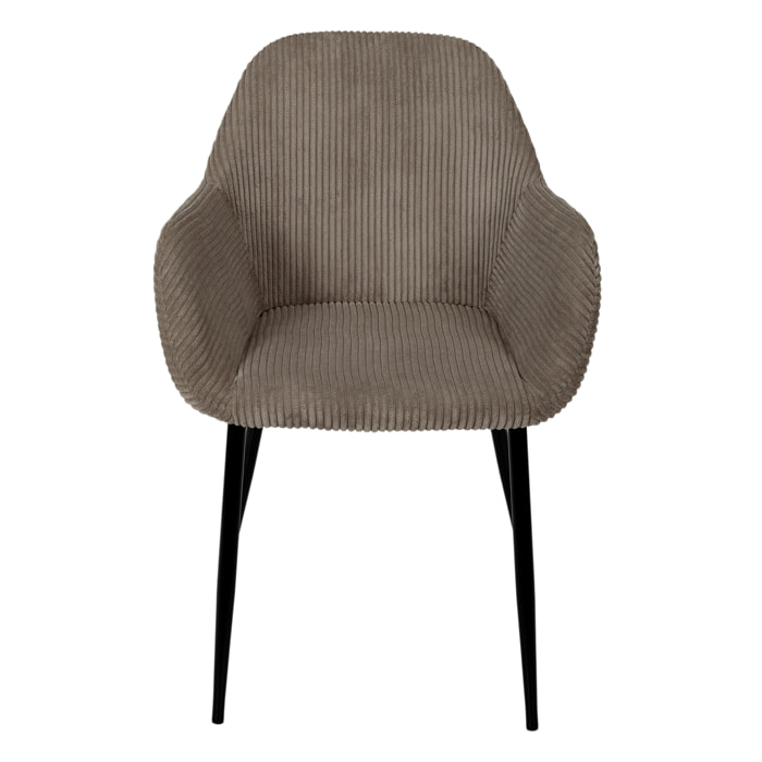 Fauteuil Cotele Scott Taupe - Lot de 2