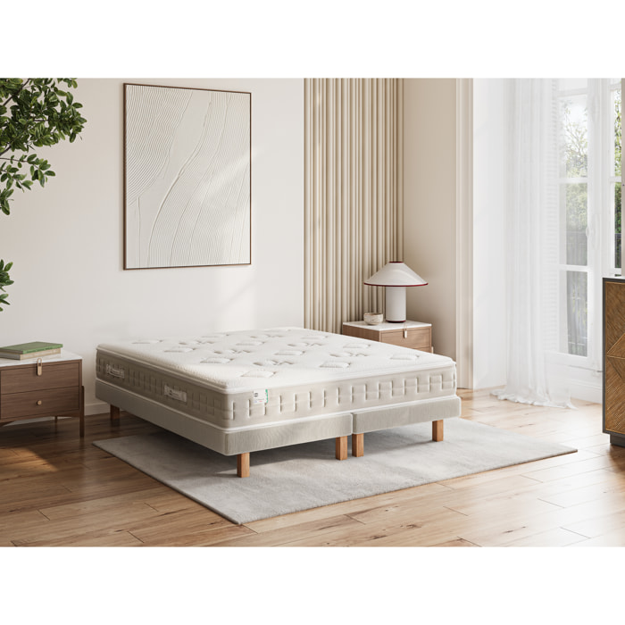 Ensemble Suite Deauville 2 x 90 x 200cm, ferme, ressorts, 2 sommiers à lattes