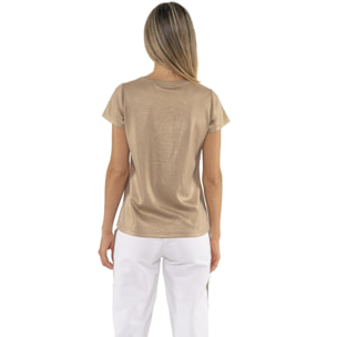 Camiseta de mujer Leone Chic Gold de lúrex