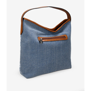 Bolso de hombro tejano con cremallera